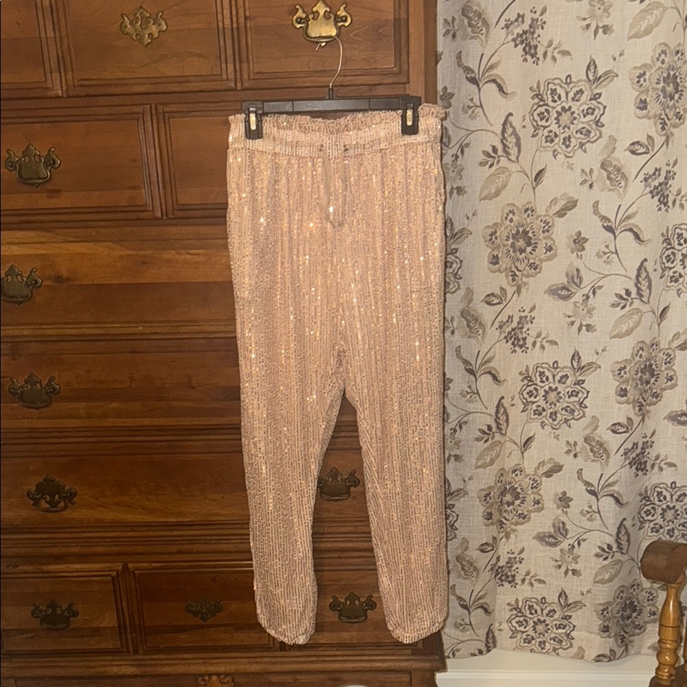 Gold Sparkle Sequin Jogger